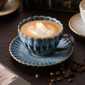 Vintage-inspired, high-end striped ceramic mug with a kiln-fired glaze effect. perfect for hotels, homes, offices, milk, coffee, afternoon tea, or just everyday drinking