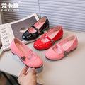 Girls' patent leather dress shoes -  spring/autumn new collection - round toe performance shoes for kids - korean style - sizes for mid-to-large children