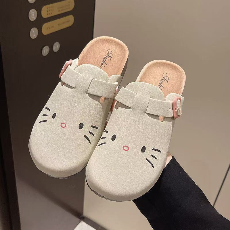 Boken women's shoes sweetthick soleniche stylecute toe shoes wear super soft slip-on non-slip half drag women's shoes wholesale