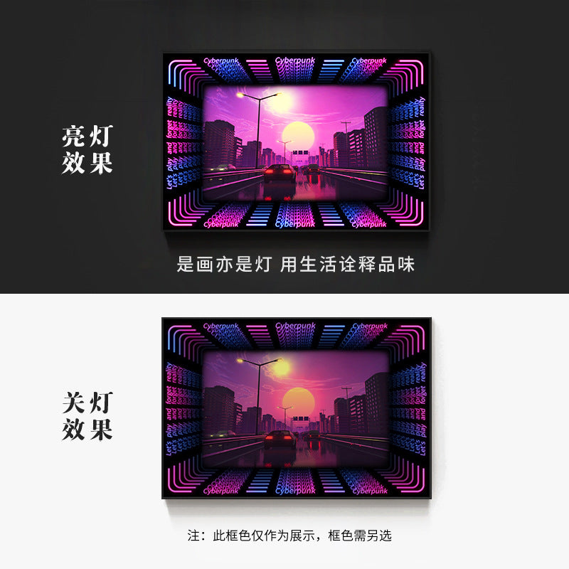 KTV box, private room, luminous hanging paintings, bar, pub, wall decoration painting, e-sports room, cyberpunk style mural