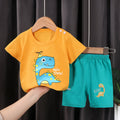 summer new arrival: 100% cotton kids' short-sleeve t-shirt and shorts set - korean style infant and toddler two-piece outfit
