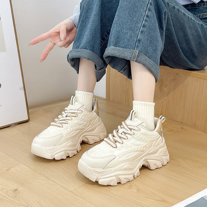 Best selling thick sole dad shoes women's height increasing ins trend 2026 new summer mesh breathable casual sports shoes