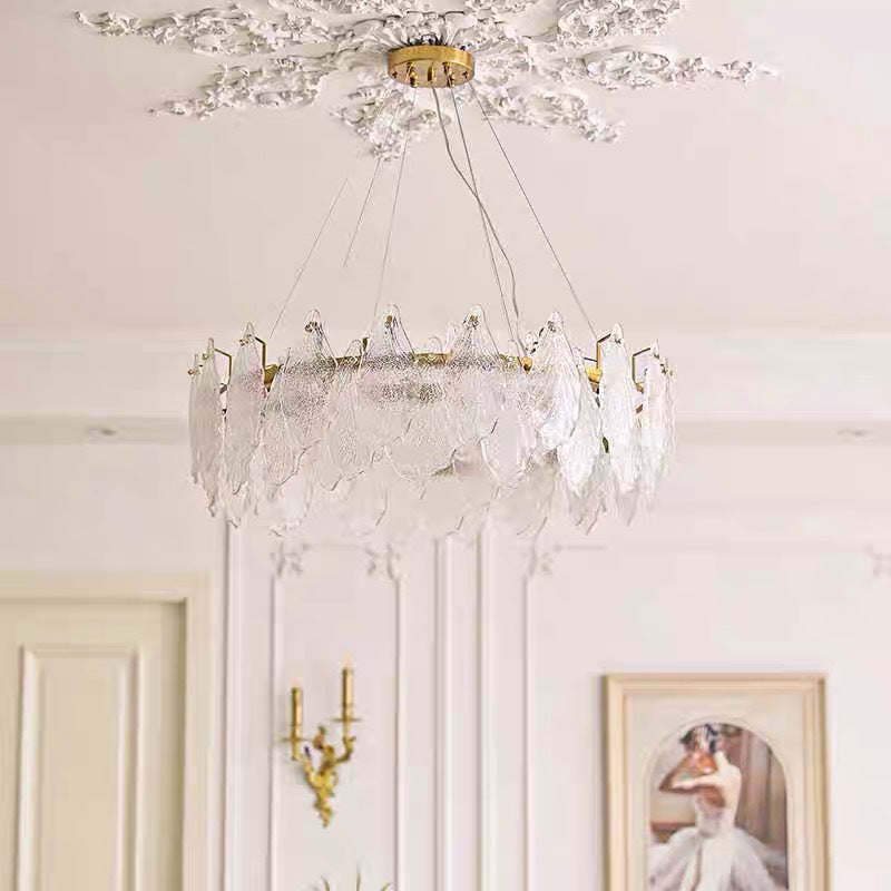 Art Home, French Light Luxury Premium Maple Leaf High-end Villa Bedroom Dining Room Lighting Design Glass Living Room Chandelier