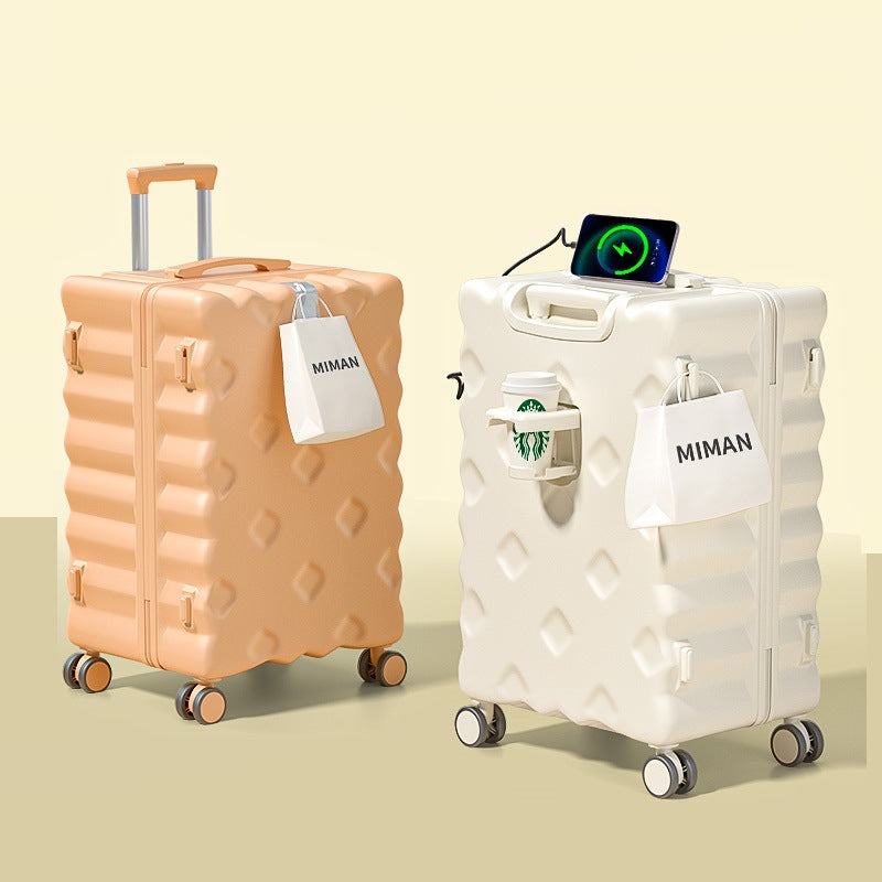 Large-capacity suitcase female 2024 new suitcase 20-inch boarding rod password leather case universal wheel parent-child