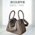 2024new arrivalmini lindy bag cowhide doctor bag genuine leather women's bag trendy shoulder crossbody satchel pillow medicine box bag