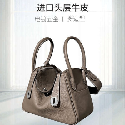2024new arrivalmini lindy bag cowhide doctor bag genuine leather women's bag trendy shoulder crossbody satchel pillow medicine box bag