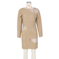 Source factory:  hot-selling european & american women's clothing - sexy cutout design knitted dress