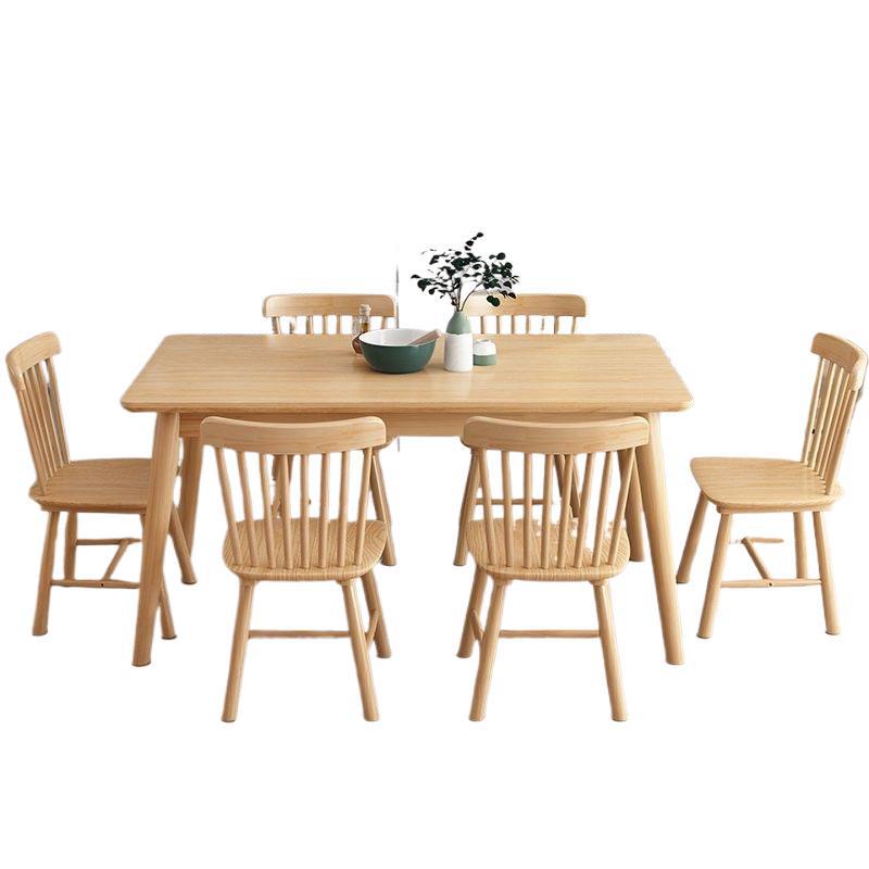Nordic solid wood dining table modern casualaccessible luxury rectangular japanese table and chair combination dining table for home small apartment