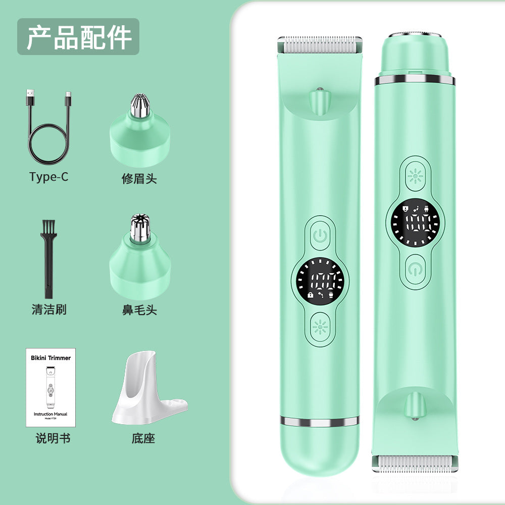 hot-selling new hair removal device for women's private parts, pubic hair, armpit hair, full body shaving knife, anti-scratch electric shaver