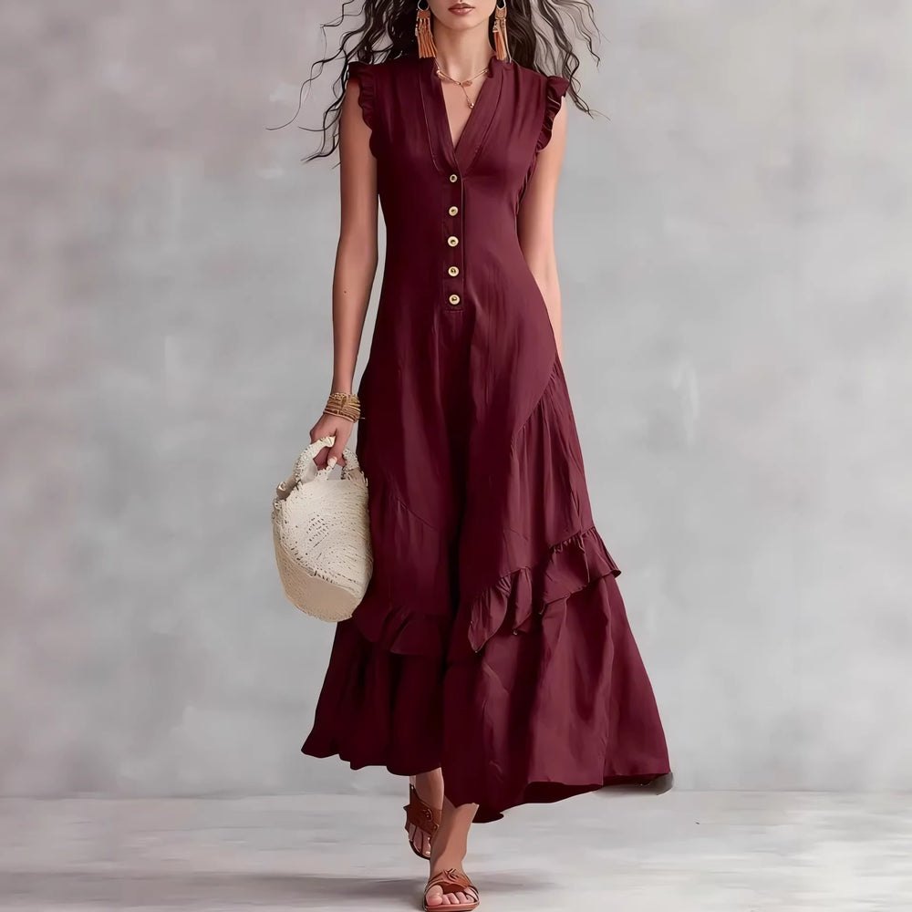 european and american cross-border  independent station new arrivalelegantelegancenormcore cotton and linen women's sleeveless dress