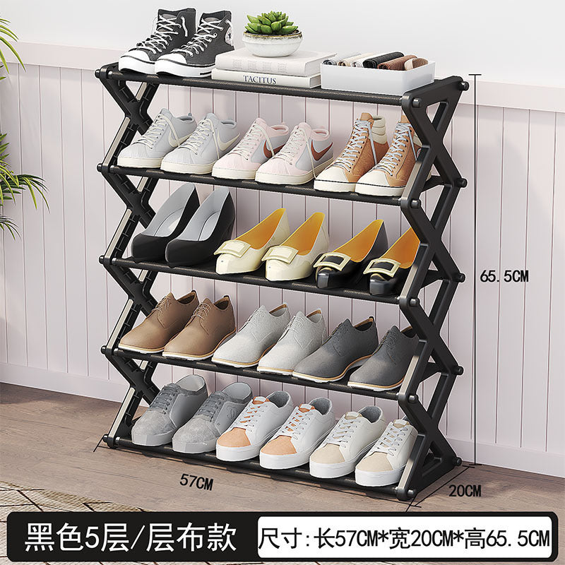 Shoe rack for home balcony storage rack dormitory x-shaped assembled shoe cabinet shoe rack multi-layer simple shoe rack