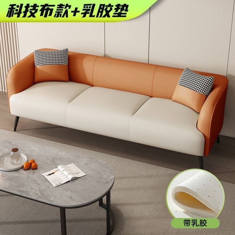 Fully assembled technical fabric sofa small apartment scandinavian double two or three people living room rental apartment popular style simple