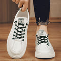 2025 new winter men's breathable white sneakers, athletic casual skate shoes, trendy ins style, youth loafers