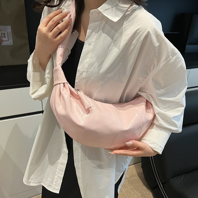Shoulder bag women's simple dumpling bag messenger bag women's bag 2025 spring and summer new fashion croissant bag