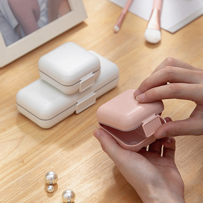 Portable Desktop Jewelry Storage Box Mini Cute Earrings Jewelry Box Necklace Ring Plastic Grid Storage Box