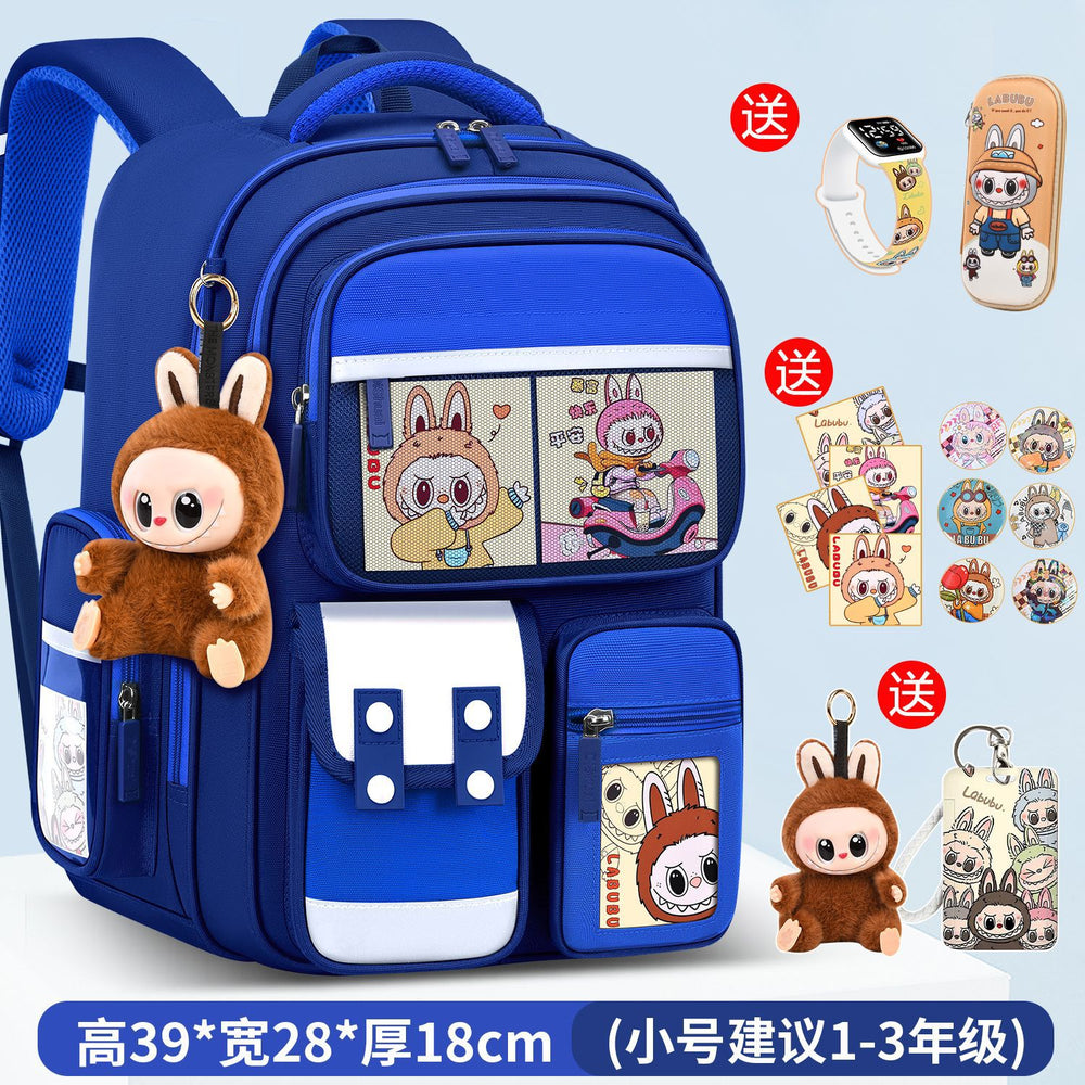 Labubu backpack - new 2026 model for elementary school students (grades 1-6). lightweight, spine-protecting, and load-reducing design for boys and girls