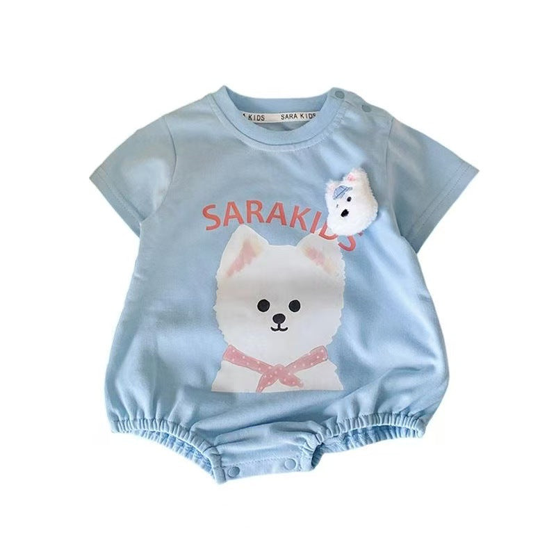 Infant and toddler clothing, summer style, full-month baby one-piece, summer clothing, thin baby bag, butt-covering clothing, super cute crawling clothing