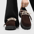Derby shoes men's retro brown thick sole kangaroo shoes men's 2026 new arrivaleasiest for matchtrendy outdoor casual workwear leather shoes