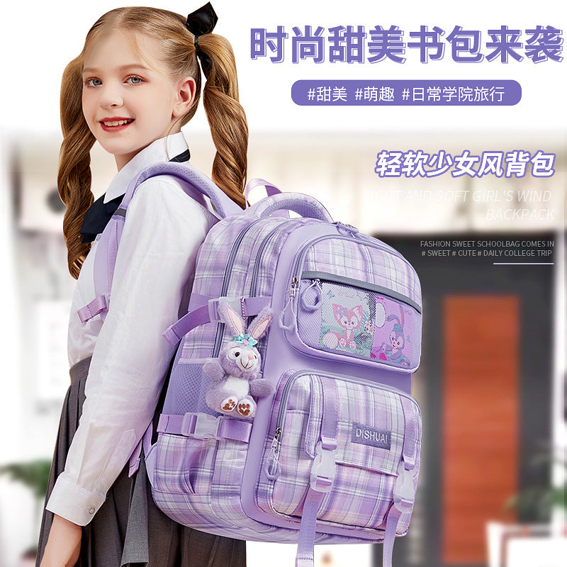 2026 new school backpack for girls, grades 1-6: ultra-lightweight, ergonomic, and spine-protecting backpack for elementary school students