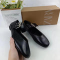 Za2024 new spring black mary jane flats with buckle strap - round toe ballet shoes