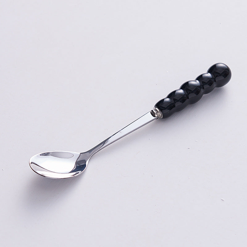 Minimalist ceramic fruit fork set - stylish, luxurious, and high-quality. ceramic handle fruit picks with stainless steel forks and spoons - wholesale