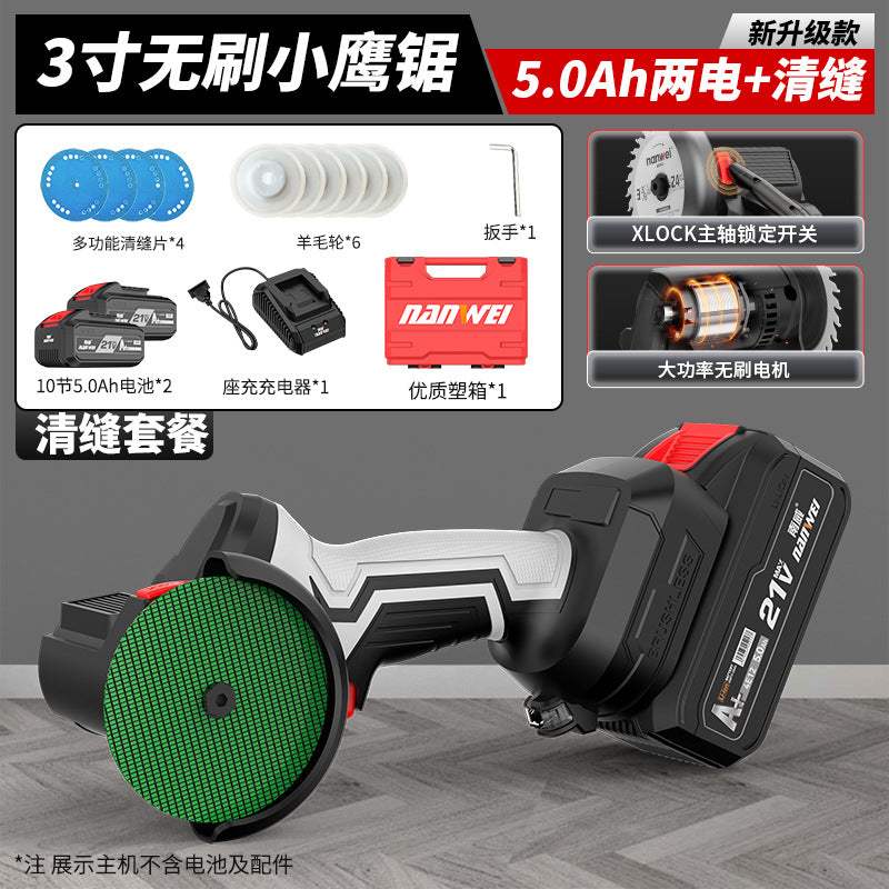 Wholesale nanwei brushless small eagle saw multi-purpose polishing and seam clearing lithium electric small mini angle grinder rechargeable cutting