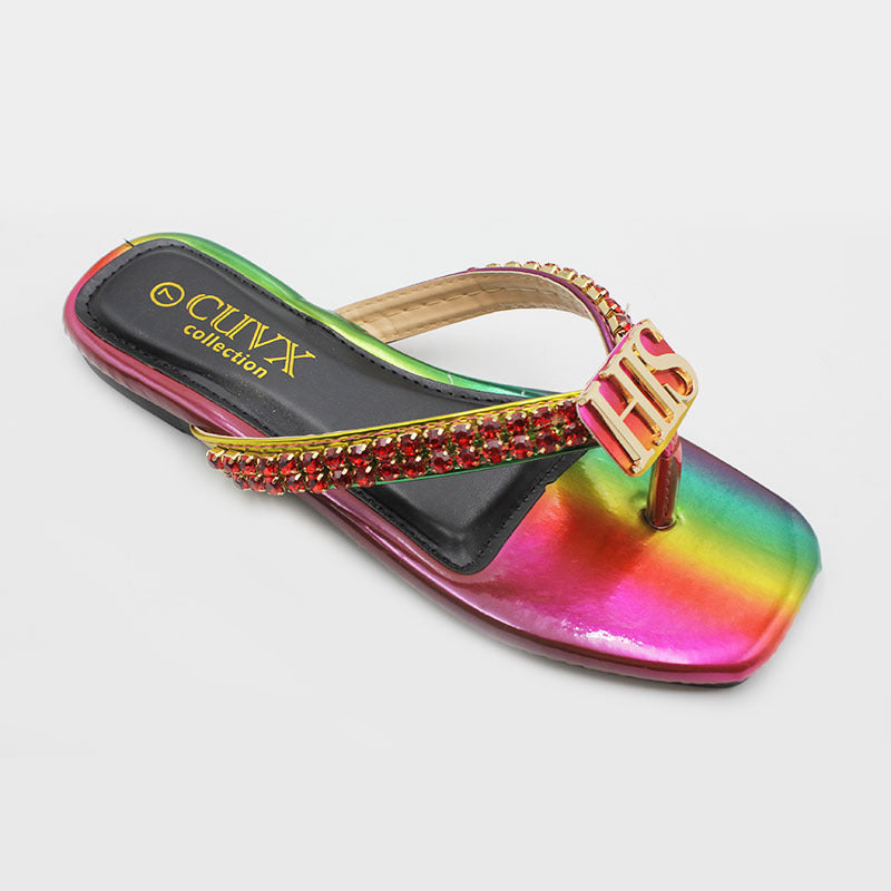 Suriname women's flat bottom metal decoration summer spot wholesale beach herringbone cool slippers Ladies slippers