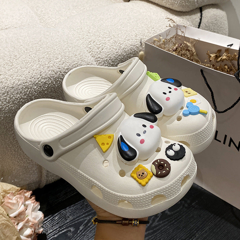 Crocs women's outwearsummer2023new arrival non-slip eva cartoon toe cap slippers light elastic non-slip two-wear sandals
