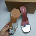 Za2024summernew arrival metal glass glue open toe european and american style high heel sandals daily casual outer wear women