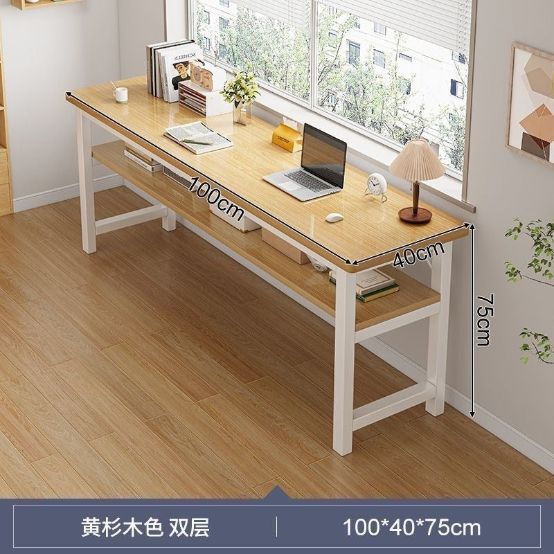 Double long desk student for home bedroom study writing desk rental house wall-mounted rectangular office computer desk