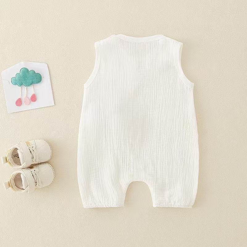 New arrival kidsfashion style vest wide shoulder jumpsuit summer boys newborn summer cartoon jumpsuit