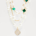 Wholesale faux pearl sweater necklace - cross-border vintage french style jewelry - light luxury, high-end, elegant diamond-studded pendant necklace for women