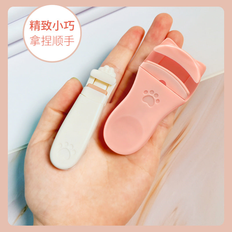 Snow belle cat claw eyelash curler - portable, long-lasting, wide-angle lash curler for women's partial makeup application