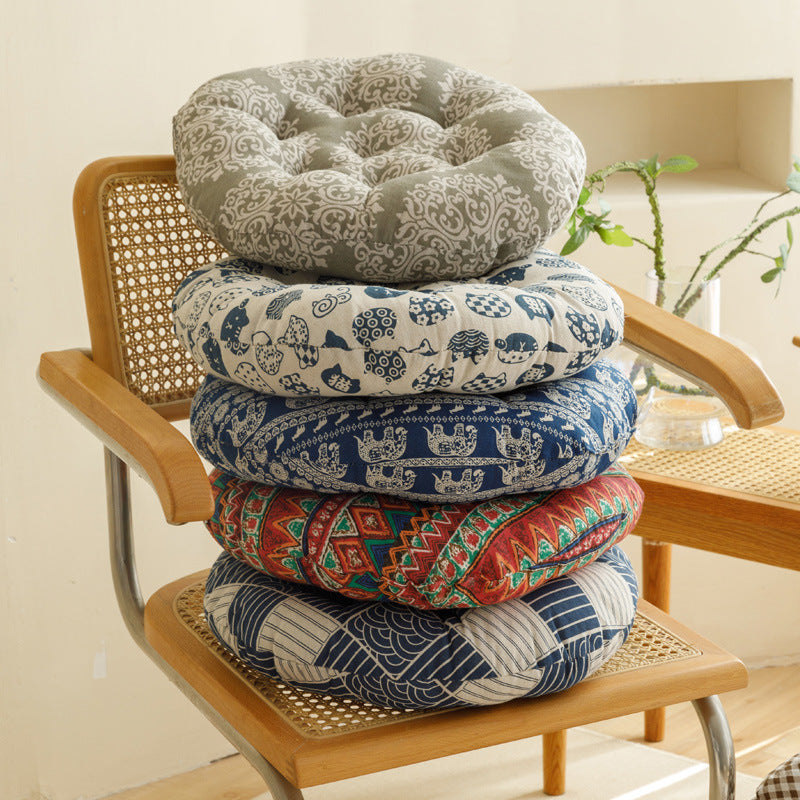 Bedroom cotton linen futon tatami lazy cushion floor round breathable lazy chair mat summer thickened