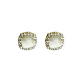 Mini sugar cube cat's eye pearl stud earrings - women's luxury, high-end, exquisite micro-paved zircon earrings - elegant ear jewelry
