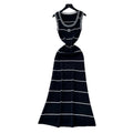 Dopamine pure desire style stripesknitting sleeveless dress women's summer silmslimming look street stunning chic long skirt