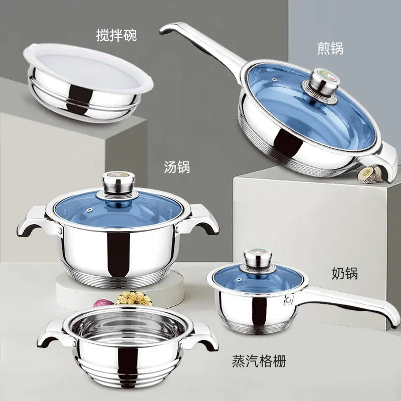 Factory direct cookware set - available in 30-piece and 50-piece options - stainless steel kitchen utensils, includes stockpots, woks, and frying pans - cross-border e-commerce ready