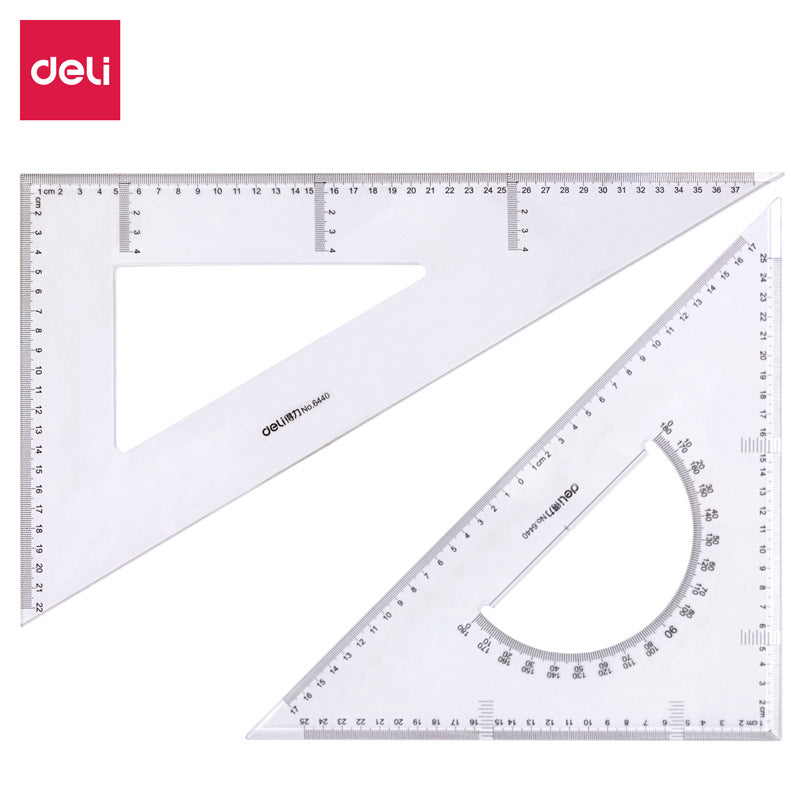 Deli 6440 triangle ruler set 38cm isosceles triangle ruler beveled triangle plate angle ruler protractor ruler set
