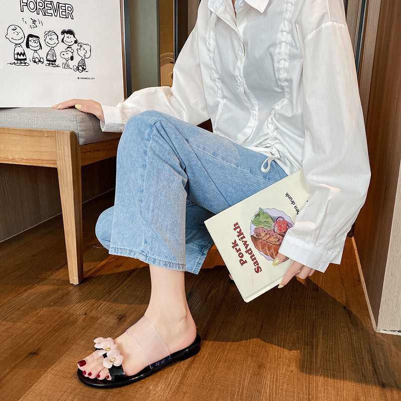New women's slippers - trendy, instagram-worthy, fashionable summer sandals - flat, one-strap beach slippers - matching family styles available