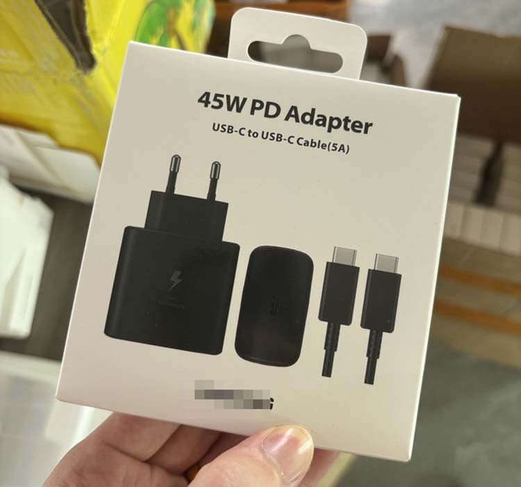 Original t845 charger, compatible with samsung phones, 45w european/uk plug, super fast charge 2.0 charging adapter