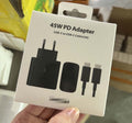 Original t845 charger, compatible with samsung phones, 45w european/uk plug, super fast charge 2.0 charging adapter