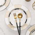 Nordic light luxury western dinnerware set - model room display, modern home dinner plates, minimalist western dinner plates, high-end plating