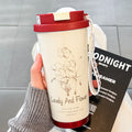 New 316 stainless steel lily of the valley insulated tumbler - stylish, portable coffee mug with dual-drink straw