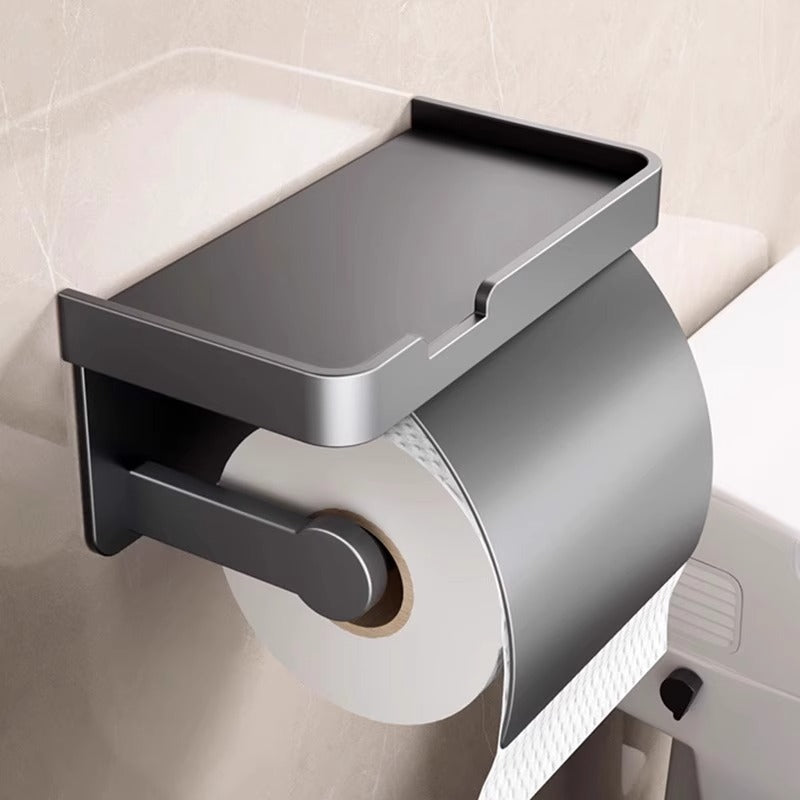 Bathroom tissue box wall-mounted toilet paper holder, punch-free waterproof toilet paper dispenser, restroom roll paper holder