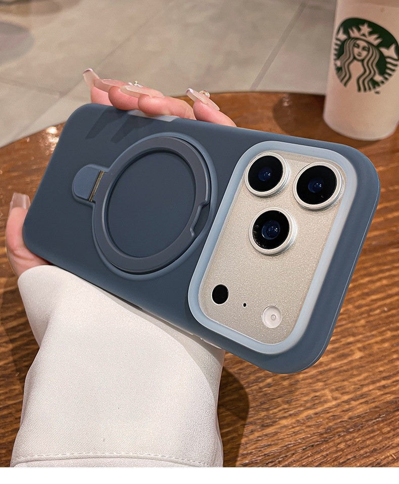 New iphone 17 pro max jelly skin magnetic stand phone case, compatible with apple 16, full coverage protective cover