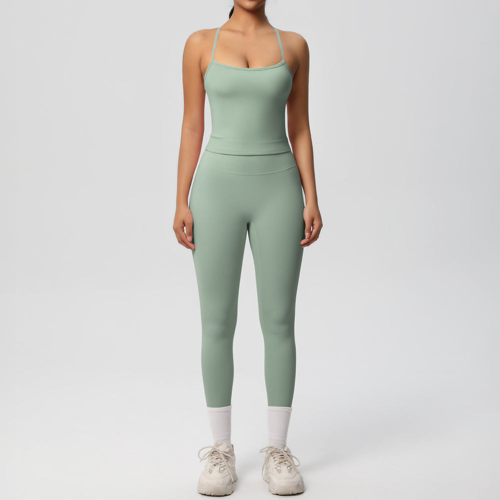 New arrival: european and american style solid color double-sided brushed breathable compression yoga set - 8 piece activewear set for running and fitness