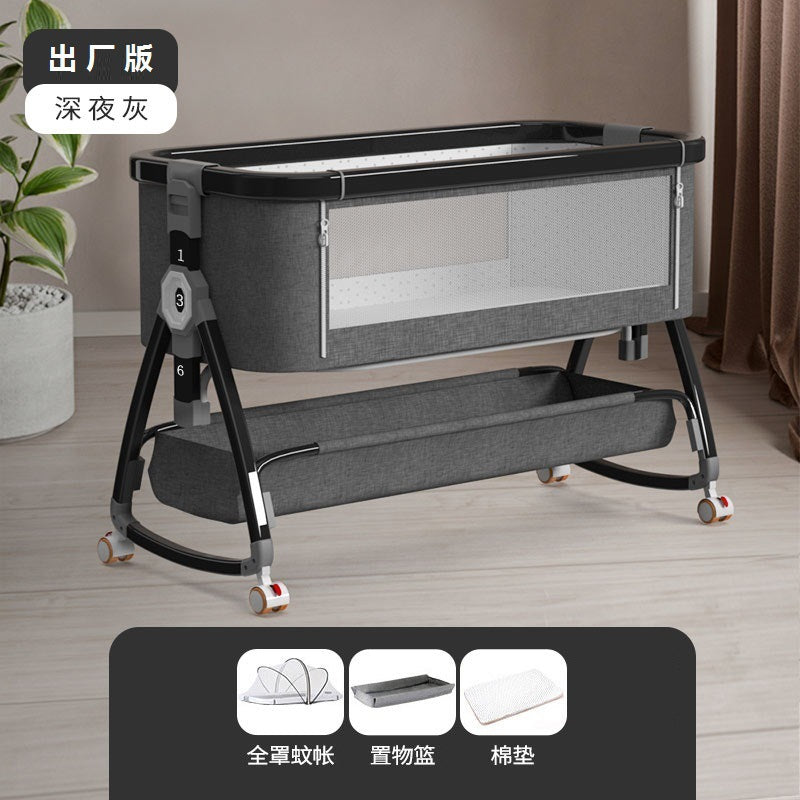 Aluminum alloy baby crib - portable, foldable, multi-functional bassinet - newborn splice bed