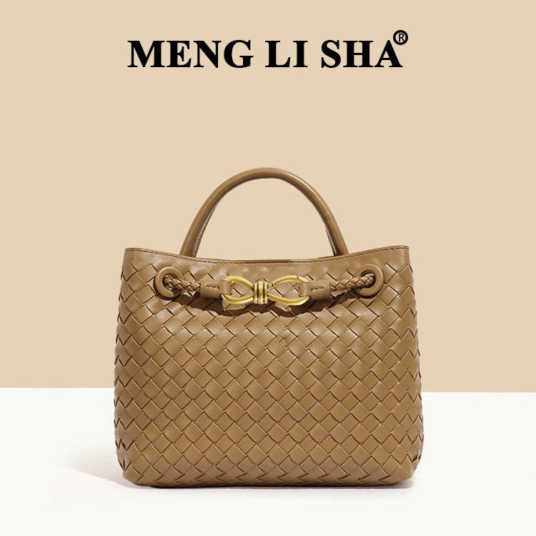 high-quality textured large-capacity handbag, hand-woven bag, personalized simple shoulder messenger women's bag