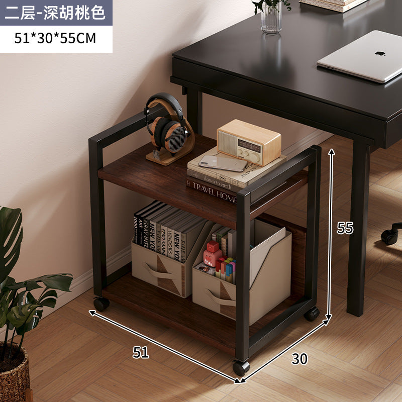 Removable printer rack office station trolley multi-layer storage rack document sorting host bracket