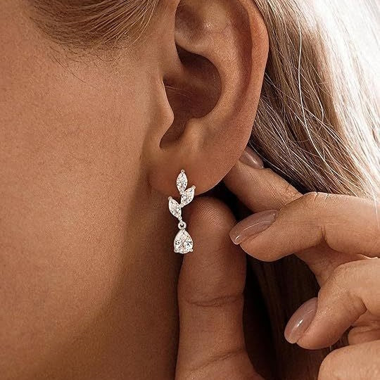 Amazon foreign trade new year wedding zircon teardrop earrings pearl pendant bridal stud earrings elegant gift for women